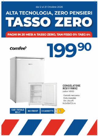 COMFEE CONGELATORE RCU119WH2 STATICO